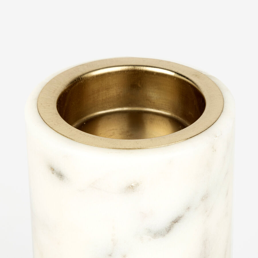 Portavelas de m&aacute;rmol dorado &Oslash;6x10cm