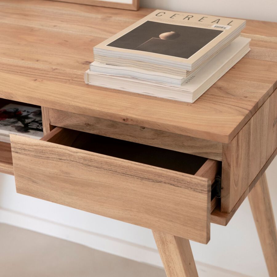 Escritorio de madera de acacia Deska 117x60x82cm