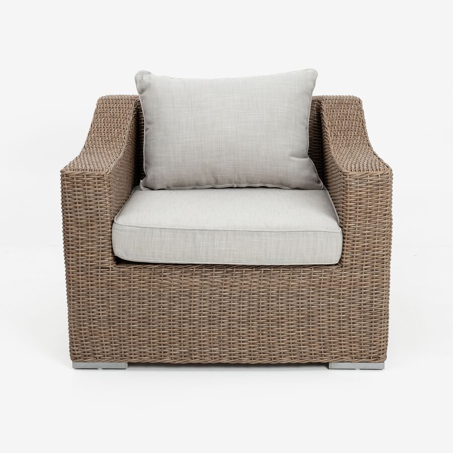 Set de jard&iacute;n de 4 piezas de rat&aacute;n sint&eacute;tico beige Zanz&iacute;bar