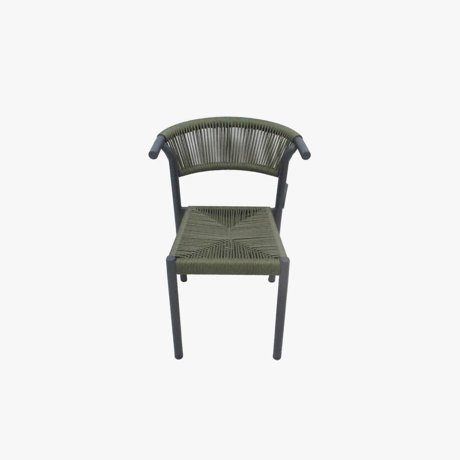 Silla de ratan verde Prado 54x63x77cm