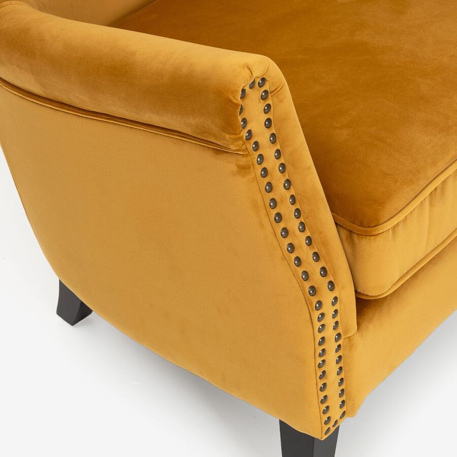 Butaca de terciopelo mostaza Aurora 79x75x79cm Clau&Chloe