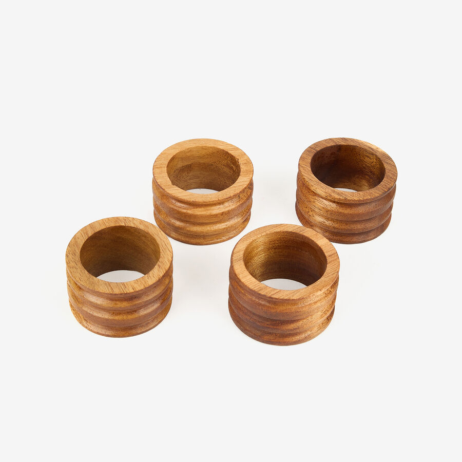 Set de 4 servilleteros de madera &Oslash;5cm
