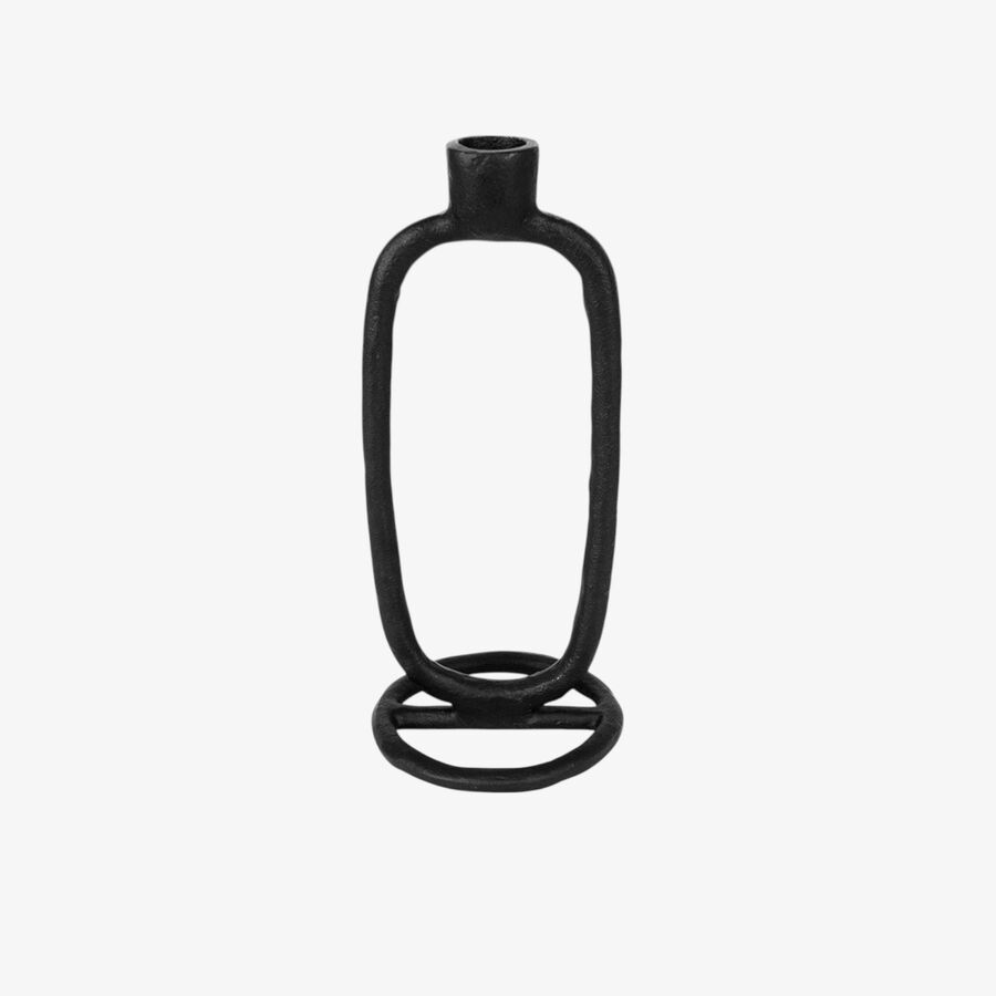 Candelabro de aluminio negro Bida &Oslash;10x24cm