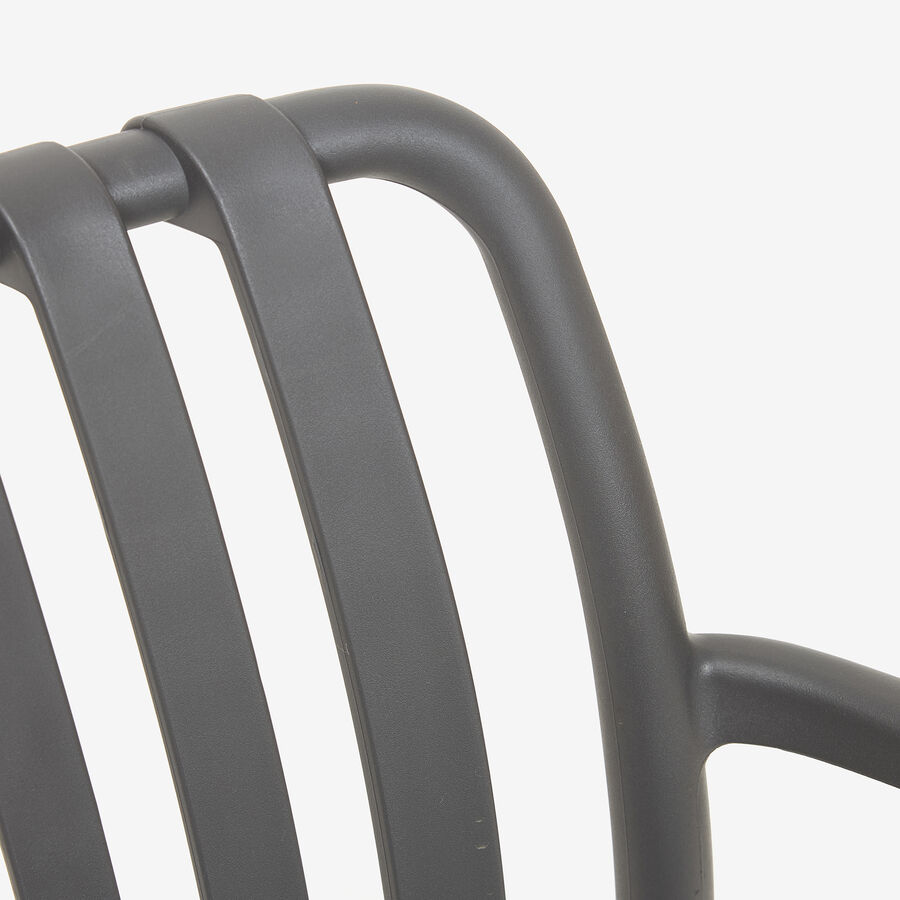 Silla de jard&iacute;n apilable de polipropileno gris Happel 59x55x81cm