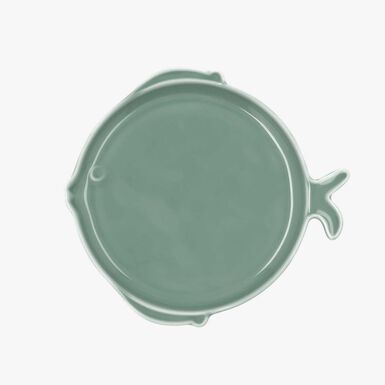 Plato pez de porcelana verde Aura Stela 18x18x2cm