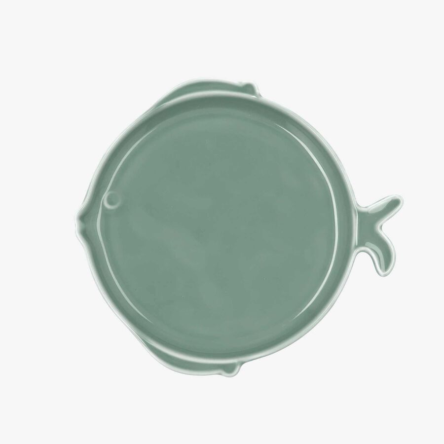 Plato pez de porcelana verde Aura Stela 18x18x2cm