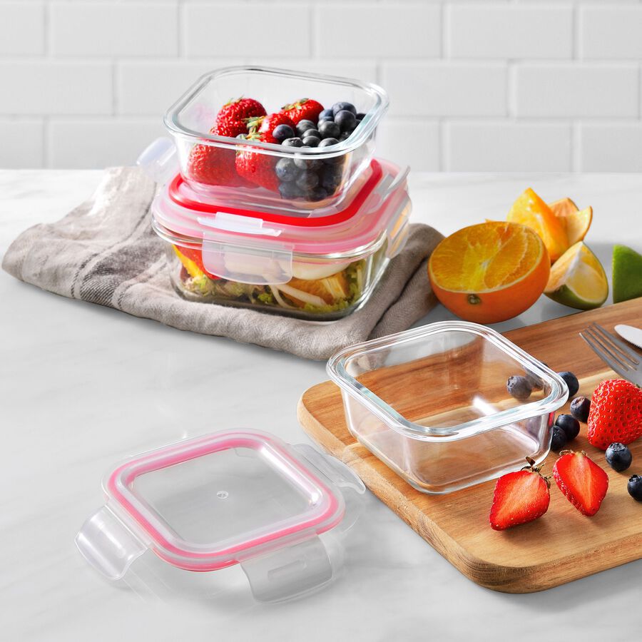 Set de 3 t&aacute;pers de borosilicato 32/52/80cl - Bergner