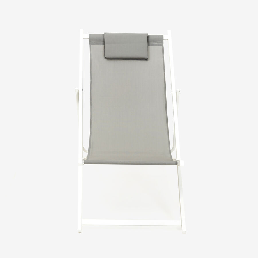 Hamaca reclinable de aluminio y textiline gris 104x58x76cm