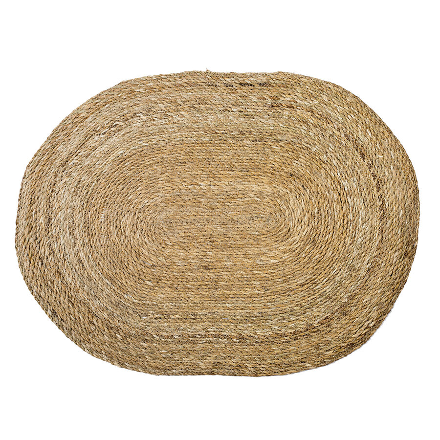 Alfombra ovalada de mimbre Typha 80x60cm