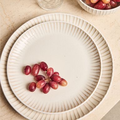 Plato de postre de gres blanco Tauber Ø21cm