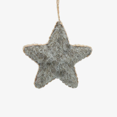 Bola de Navidad de estrella de fieltro gris 11x3x11cm