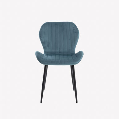 Silla de comedor de terciopelo azul Lydia 54x50x86cm Clau&Chloe
