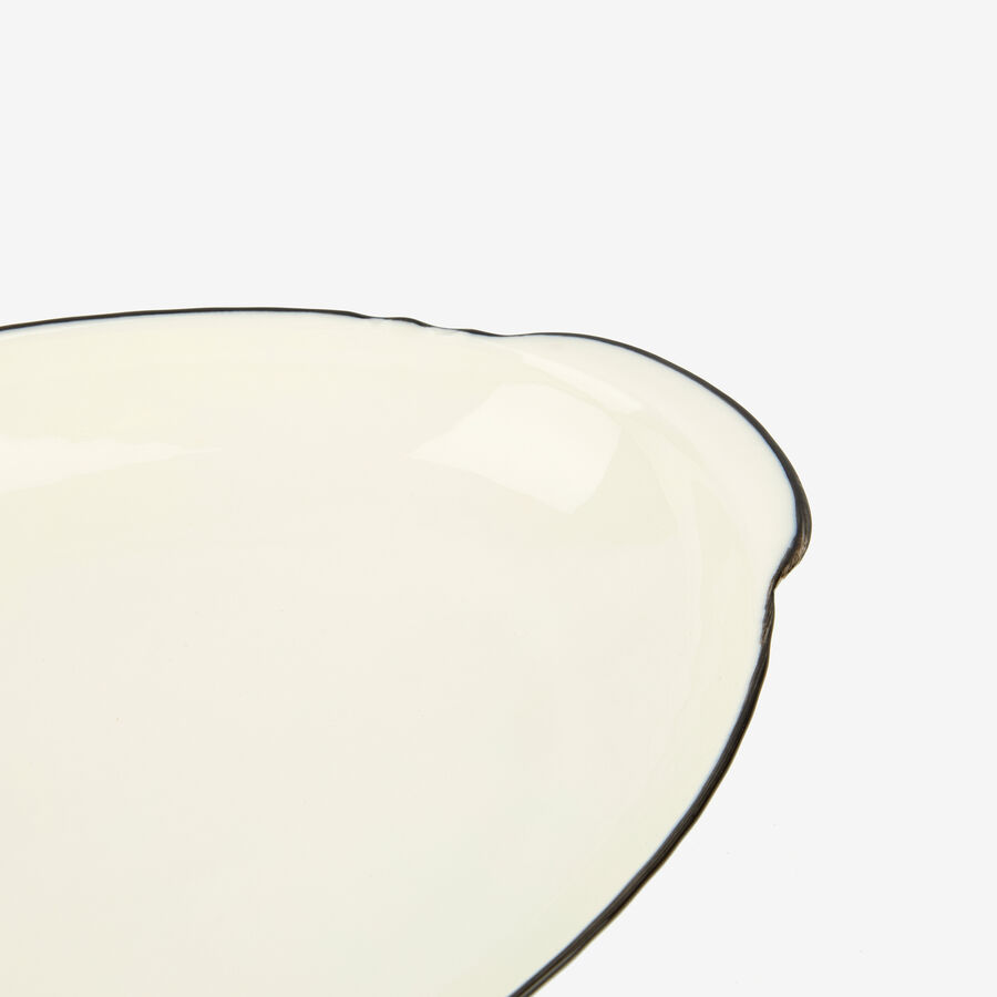 Bandeja para servir ovalada de cerámica blanca 30cm