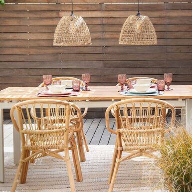 Silla de comedor de ratán natural Dream 56x56x80cm