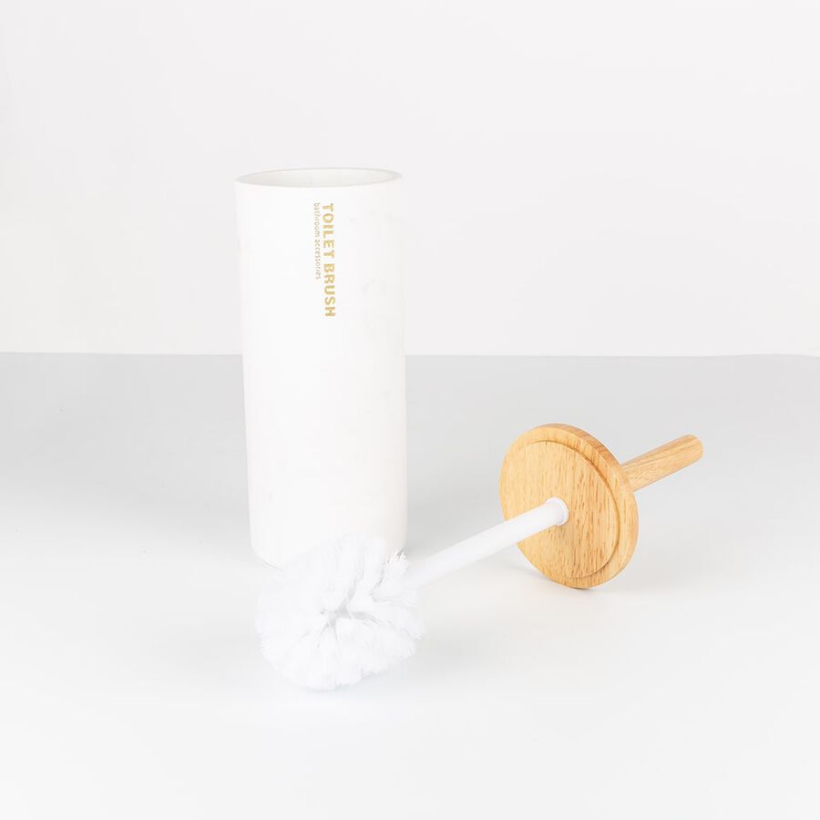 Escobillero de plástico y madera Lea Ø10x38cm