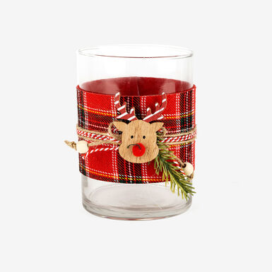 Portavelas de cristal Reno 13cm