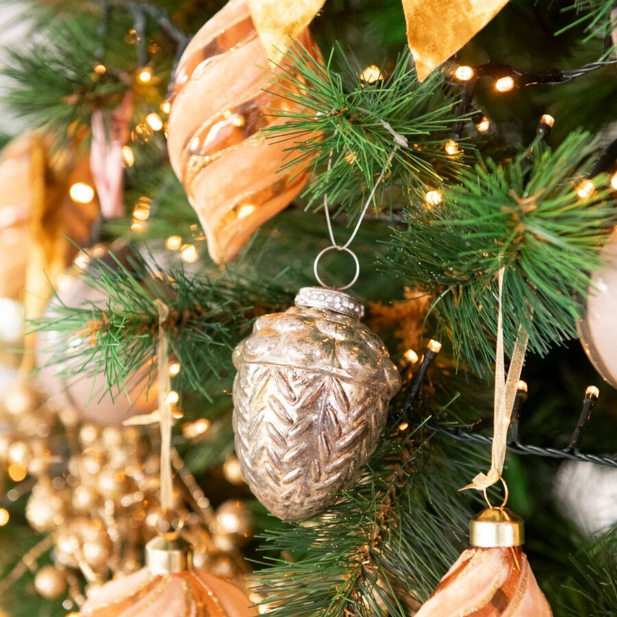 Bola decorativa de cristal cobre brillante Pi&ntilde;a 6x8cm