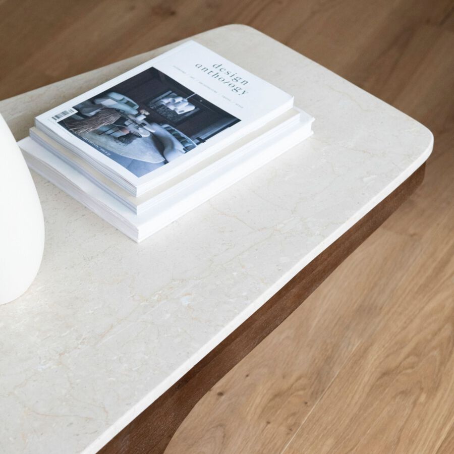 Mesa de centro de m&aacute;rmol Se&uacute;l 128x63x36cm Clau&Chloe