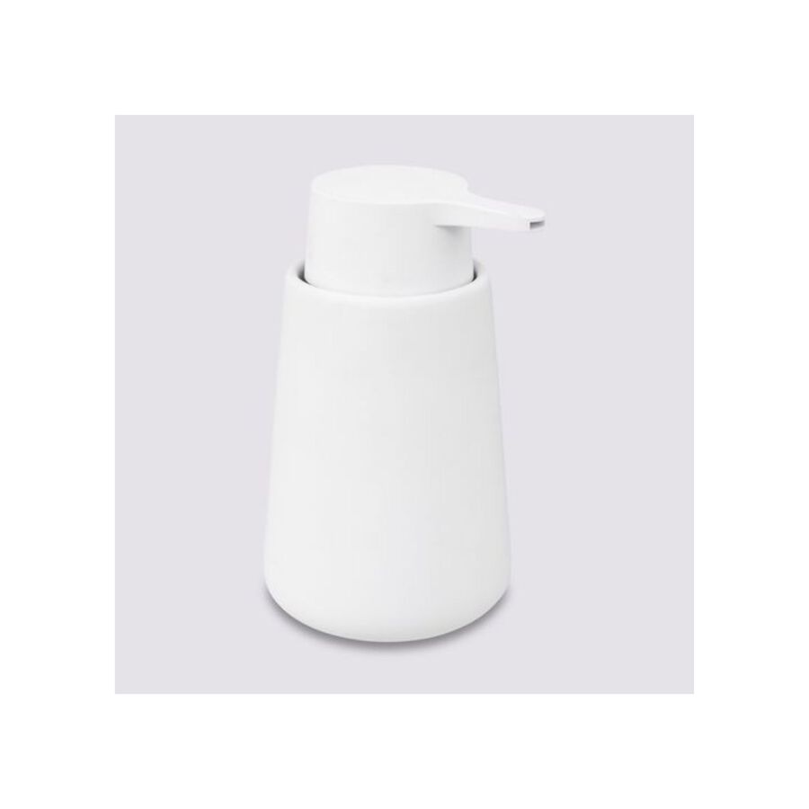 Dispensador de jabón de baño de cerámica blanco Daia Ø8x14,8cm