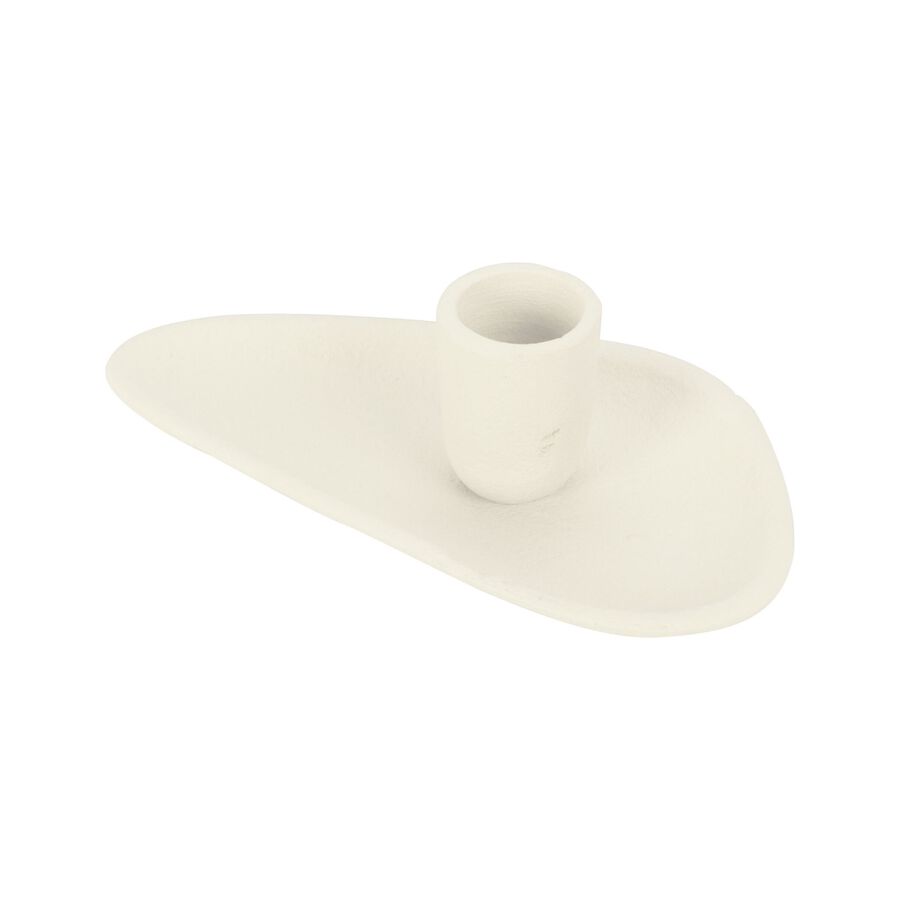 Candelabro de aluminio blanco 13x8x3cm