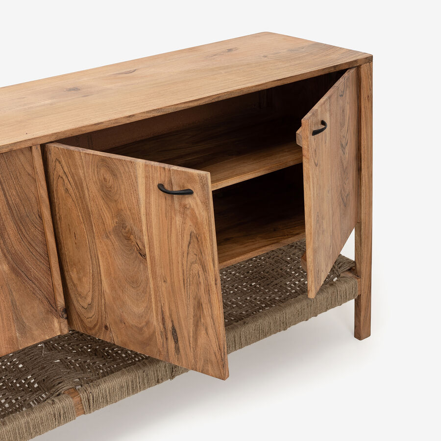 Aparador de madera de acacia con estante Bolt 180x45x80cm Clau&Chloe