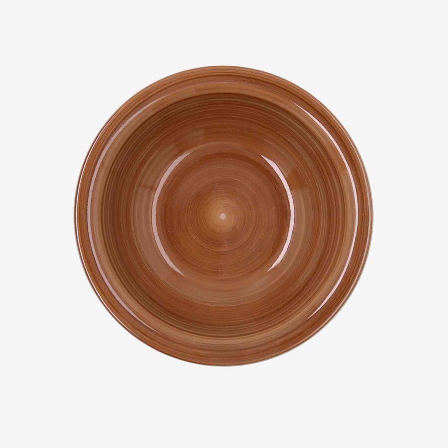 Plato de hondo de cer&aacute;mica marr&oacute;n Crema Aegea &Oslash;21cm