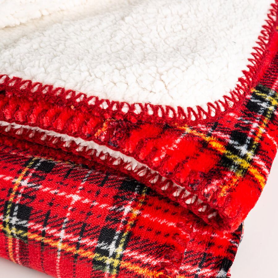 Manta de tartán roja 130x170cm