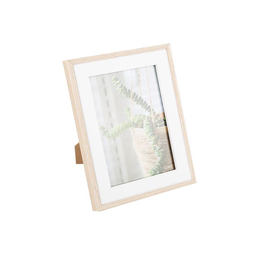 Marco de fotos blanc y natural 13x18cm