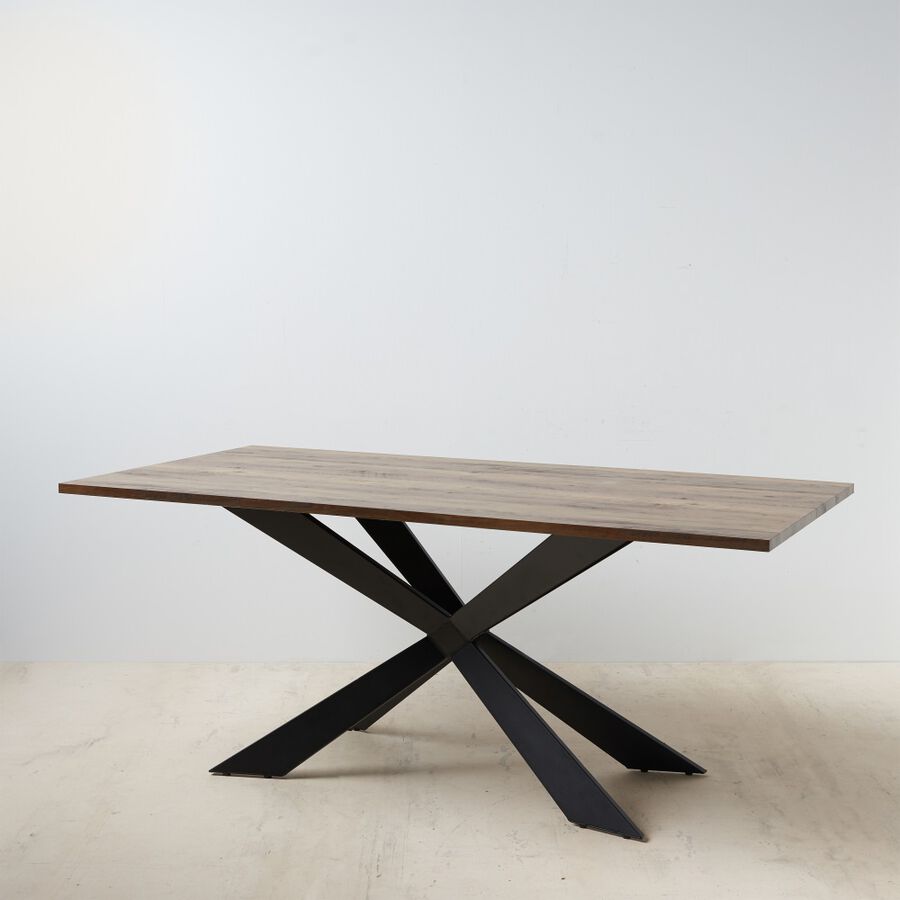 Mesa de comedor de madera MDF y metal 180x93x75cm