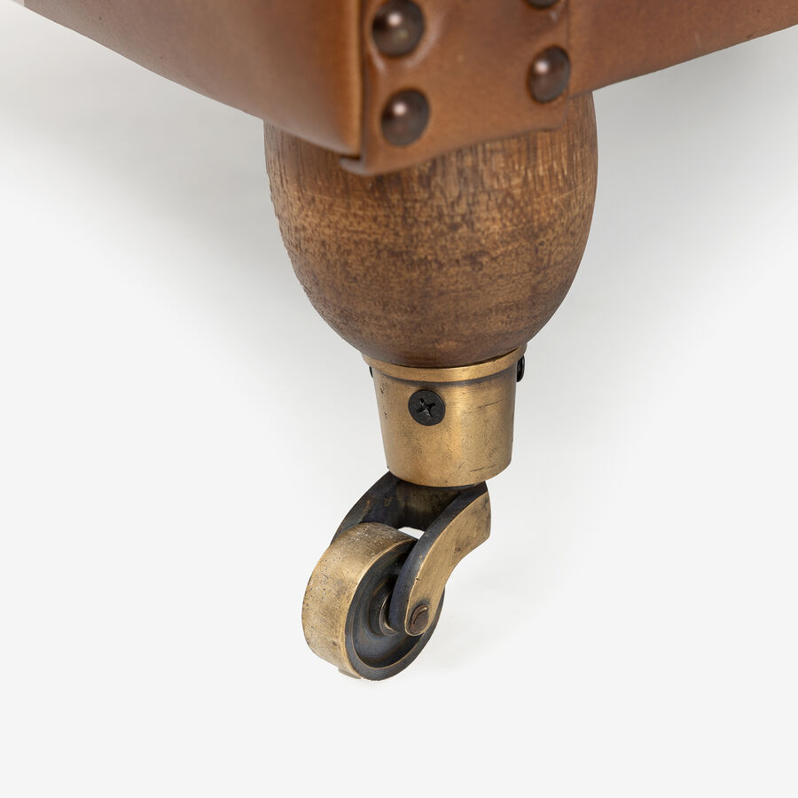 Butaca de piel marrón Chester 65x72x80cm