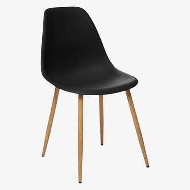 Silla de comedor de polipropileno negro Orel 