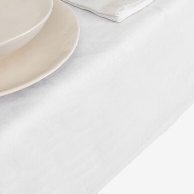 Mantel de algodón y lino blanco 145x200cm