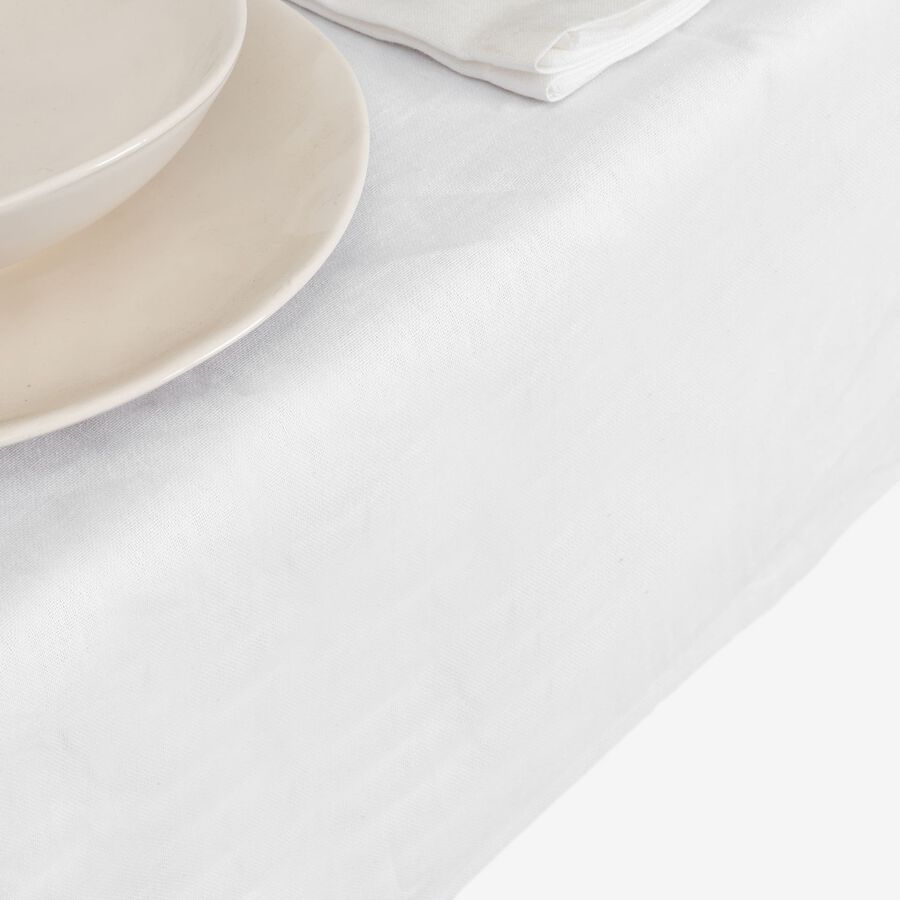 Mantel de algodón y lino blanco 145x200cm