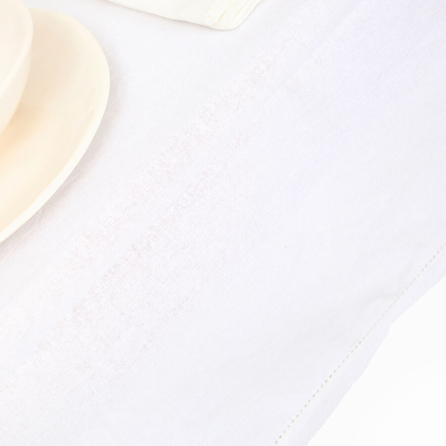 Mantel de algod&oacute;n blanco Chambray 240x140cm