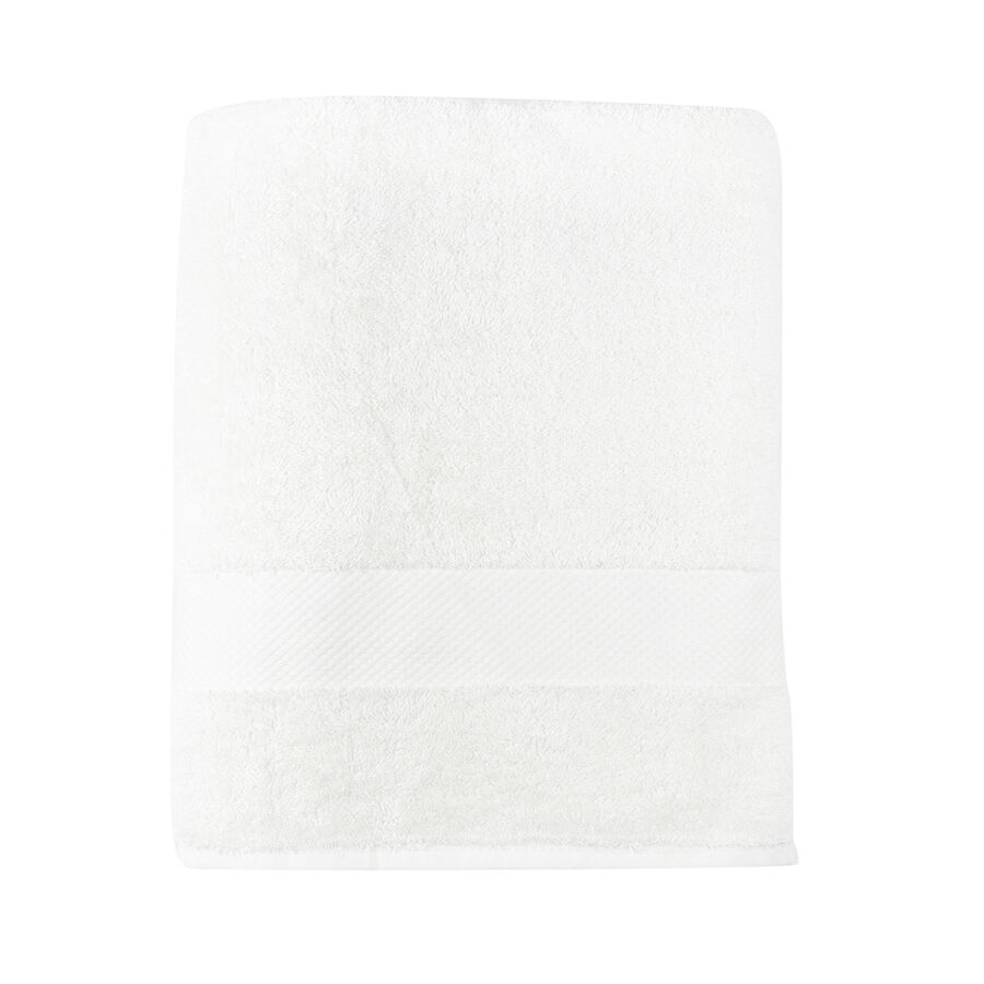 Toalla de ducha XL de algodón blanco cálido Vic 100x150cm - 500 gr/m²