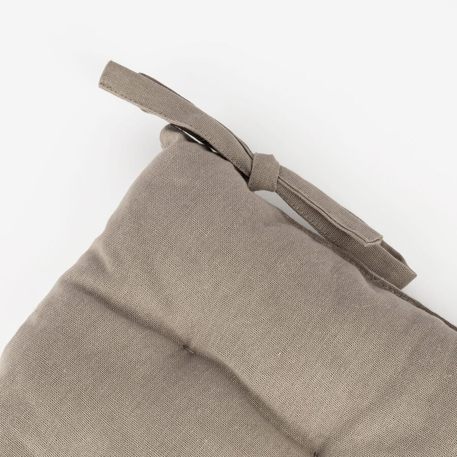 Cojín de silla de algodón taupe 38x38cm