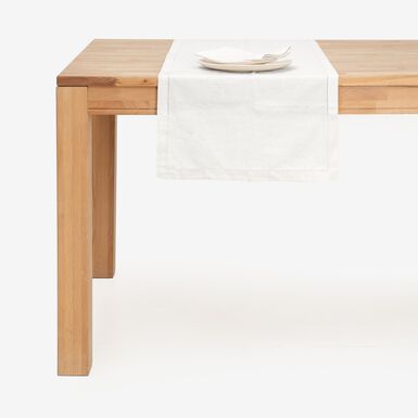 Camino de mesa de algodón blanco Vainica 45x140cm