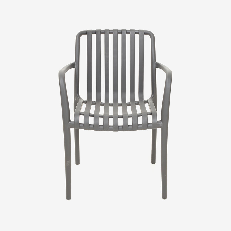 Silla de jard&iacute;n apilable de polipropileno gris Happel 59x55x81cm