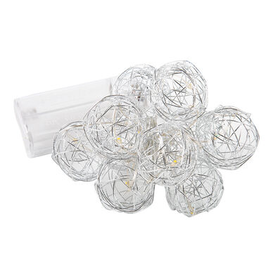 Guirnalda de bolas plateadas con luz LED