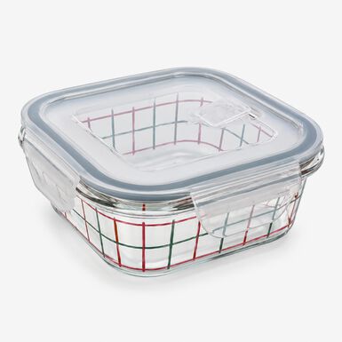 Recipiente herm&eacute;tico cuadrado de vidrio Trama 80cl