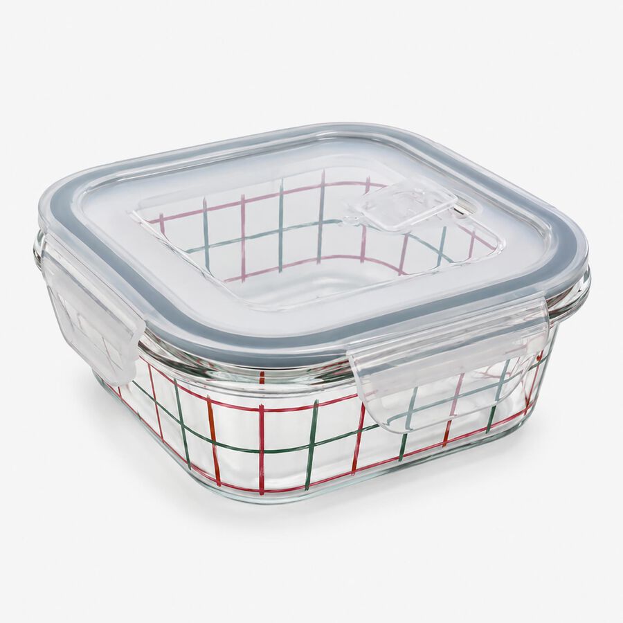 Recipiente herm&eacute;tico cuadrado de vidrio Trama 80cl