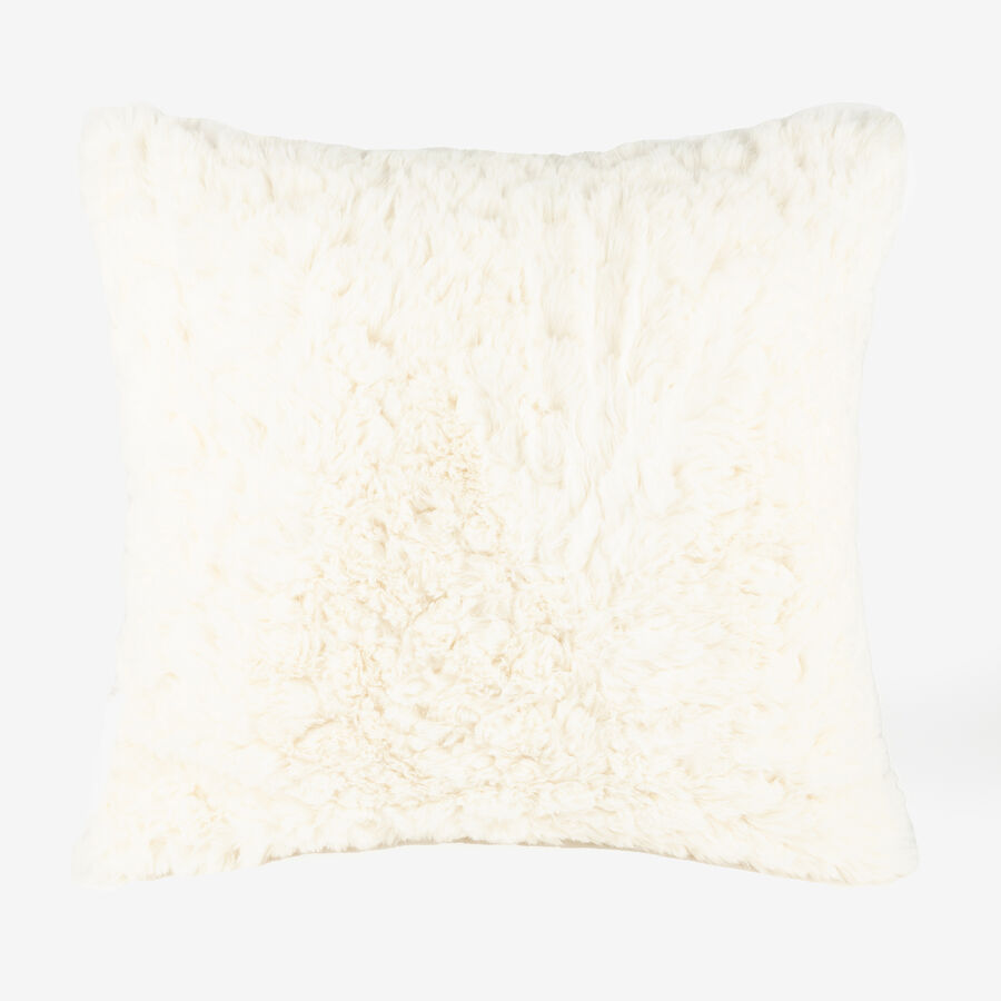 Funda de cojín de pelo blanco 45x45cm