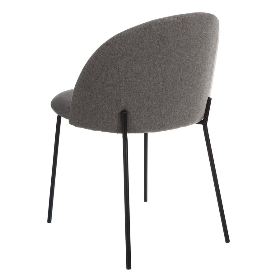 Set de 2 sillas de comedor de metal con tela gris Caleb 50x54x78cm