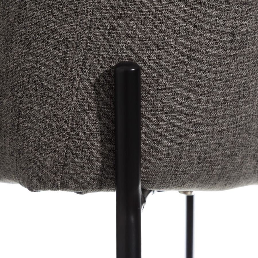 Set de 2 sillas de comedor con reposabrazos de metal gris Caleb 52x53x77cm