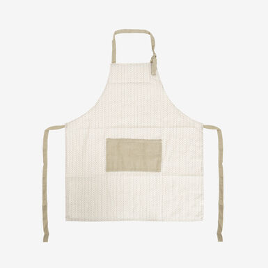 Delantal de algodón stripes beige 70x80cm