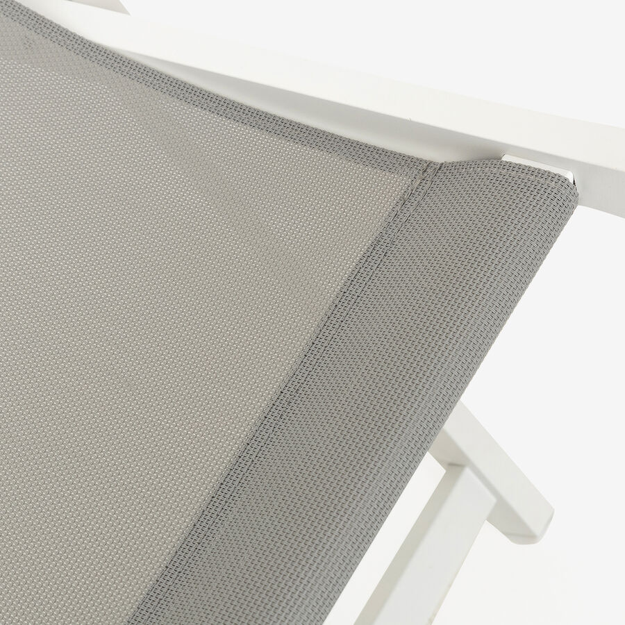 Hamaca reclinable de aluminio y textiline gris 104x58x76cm