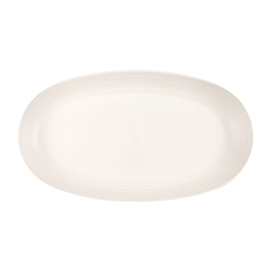 Bandeja para aperitivos blanca color tierra 41x22cm - Guzzini