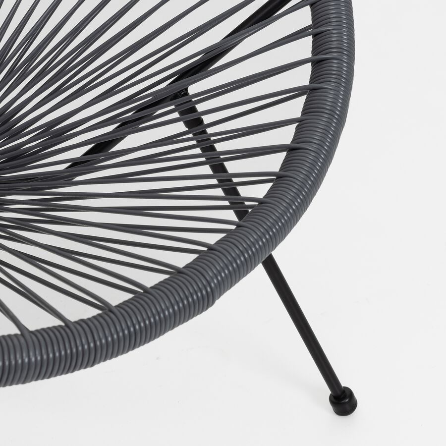 Silla de exterior gris de acero Acapulco 56x72x88cm