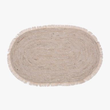 Alfombra ovalada trenzada de fibra natural Soro 80x50cm
