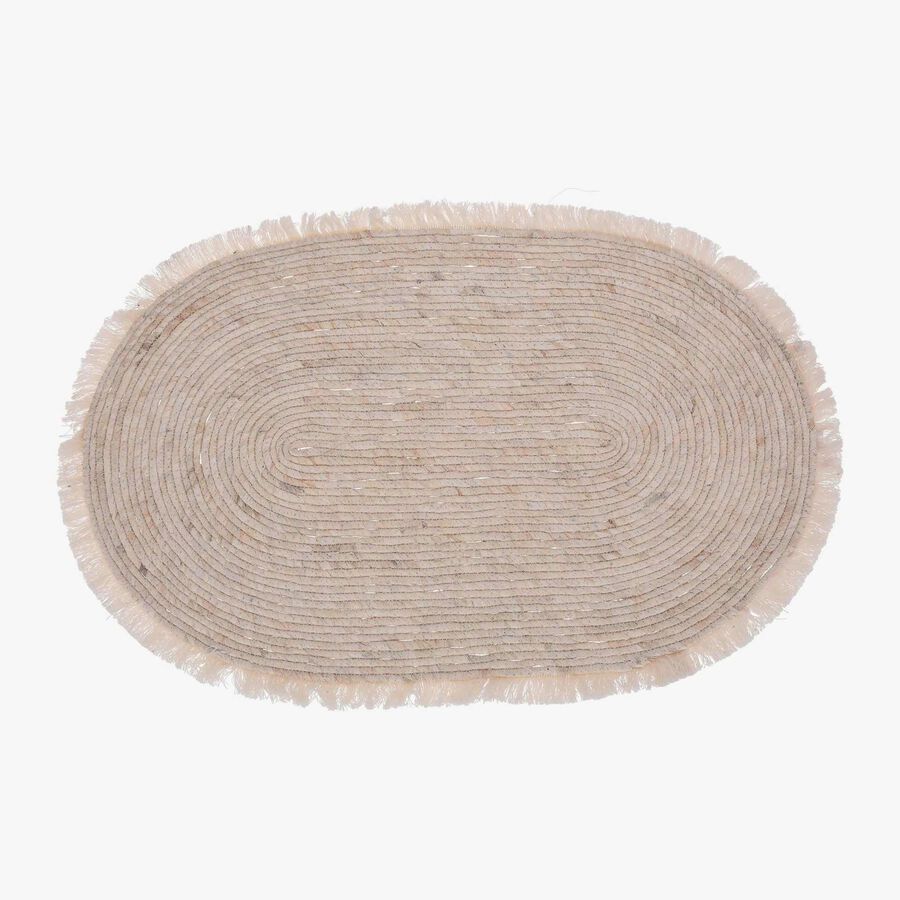 Alfombra ovalada trenzada de fibra natural Soro 80x50cm